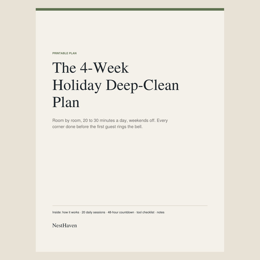 Cover of The 4-Week Holiday Deep-Clean Plan printable